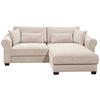ECKSOFA Creme Cord  - Creme/Schwarz, Basics, Kunststoff/Textil (255/92/185cm) - MID.YOU