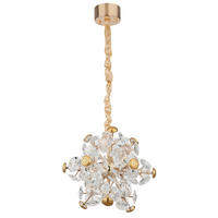 LED-HÄNGELEUCHTE FLORIELLA 40/120 cm   - Klar/Goldfarben, Design, Glas/Metall (40/120cm) - Globo