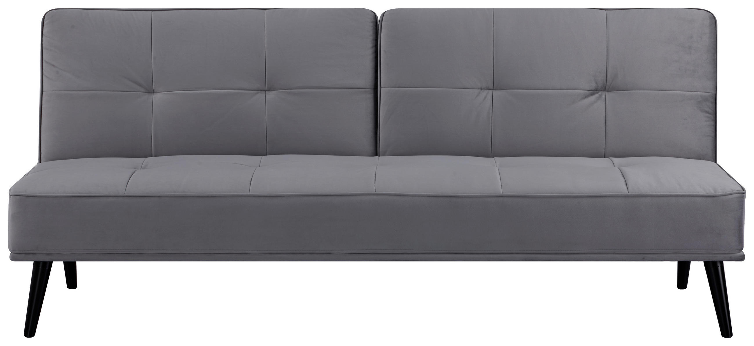 SCHLAFSOFA in Samt Grau  - Schwarz/Grau, Design, Holz/Textil (191/81/81cm) - Ti'me