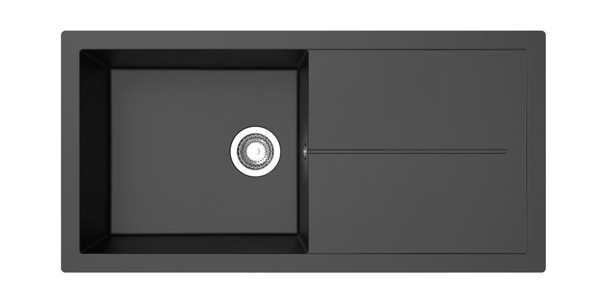 SPÜLE 17501001000500700-83  - Schwarz, Basics, Glas/Kunststoff (100/21,4/50cm) - Respekta