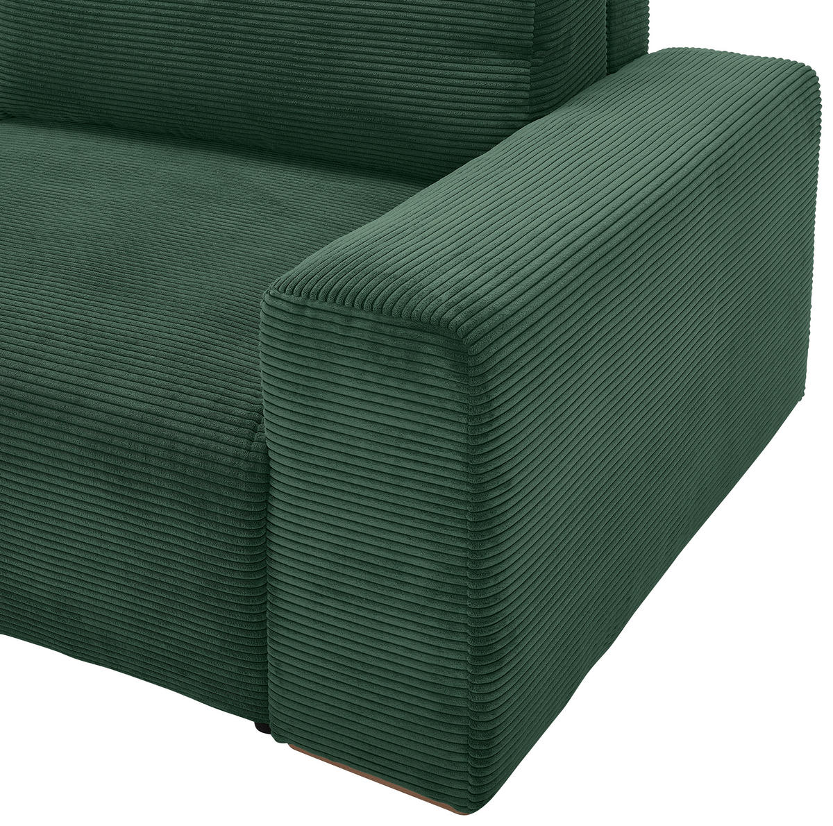 SCHLAFSOFA in Cord Grün  - Buchefarben/Schwarz, Konventionell, Holz/Kunststoff (255/86/123cm) - Livetastic