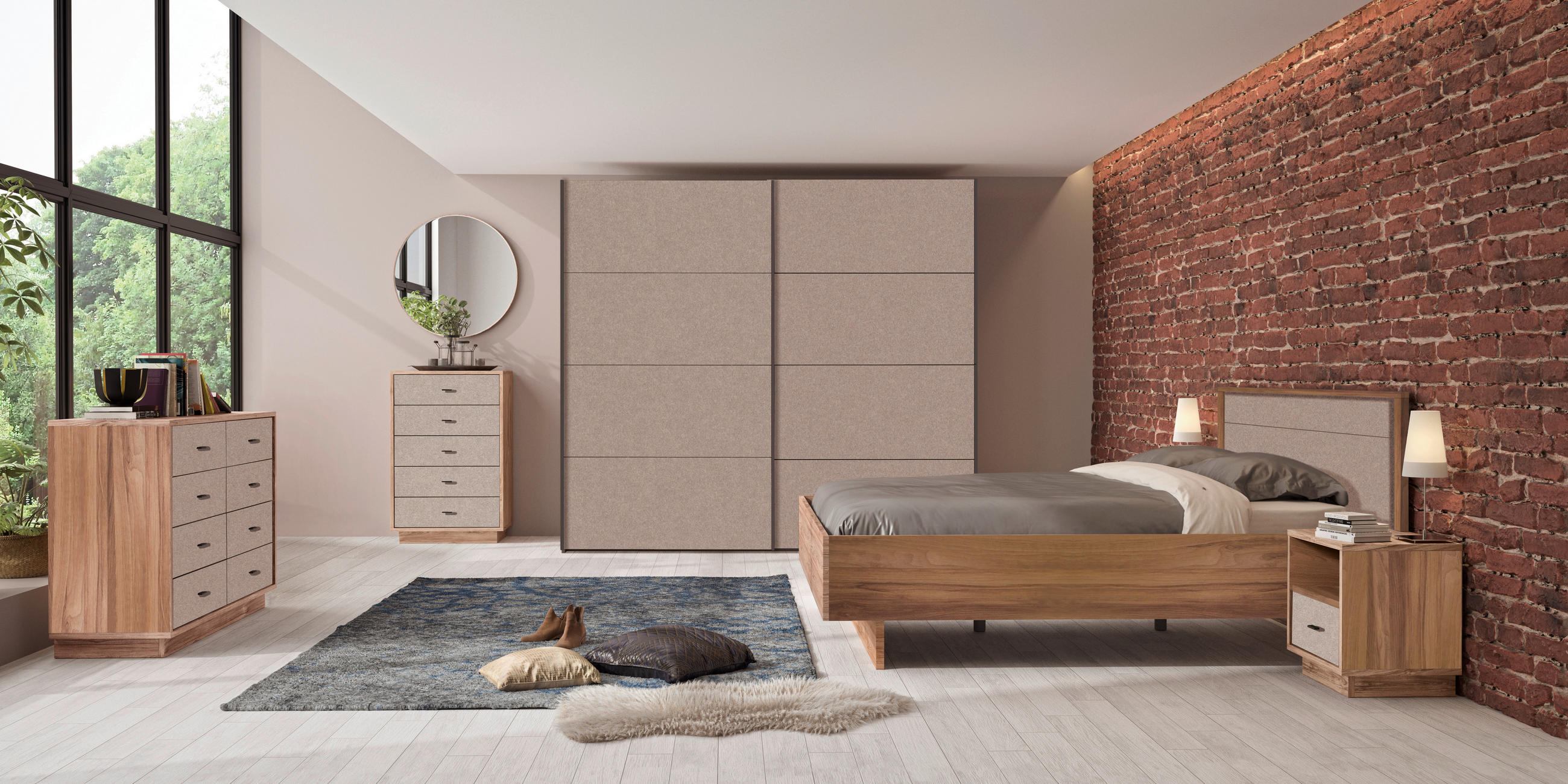OMARA Z DRSNIMI VRATI,  - Moderno, kovina/leseni material (250/223/60cm) - Hom`in