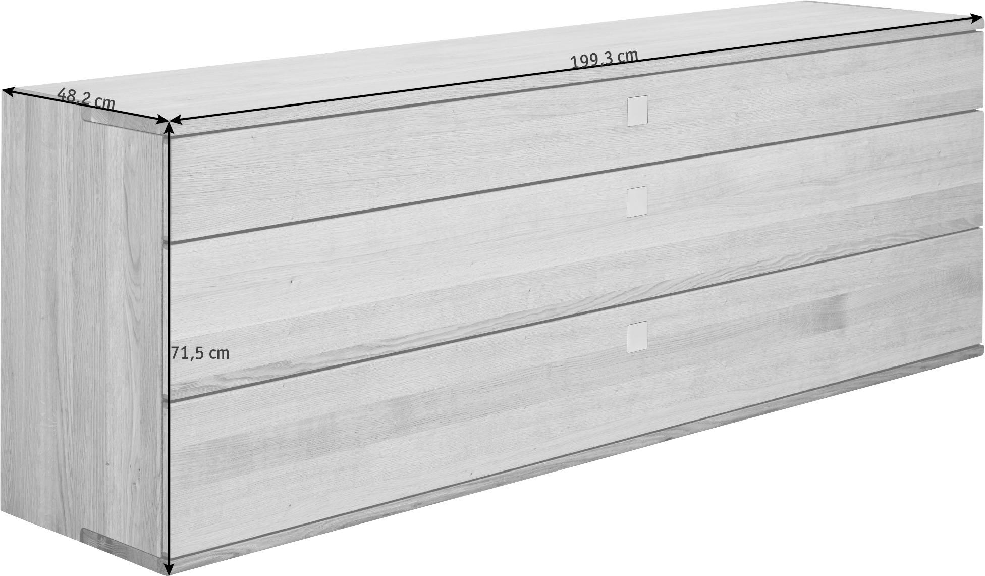 ANRICHTE Eichefarben  199,3/71,5/48,2 cm  - Edelstahlfarben/Eichefarben, Design, Holz/Metall (199,3/71,5/48,2cm) - Team 7