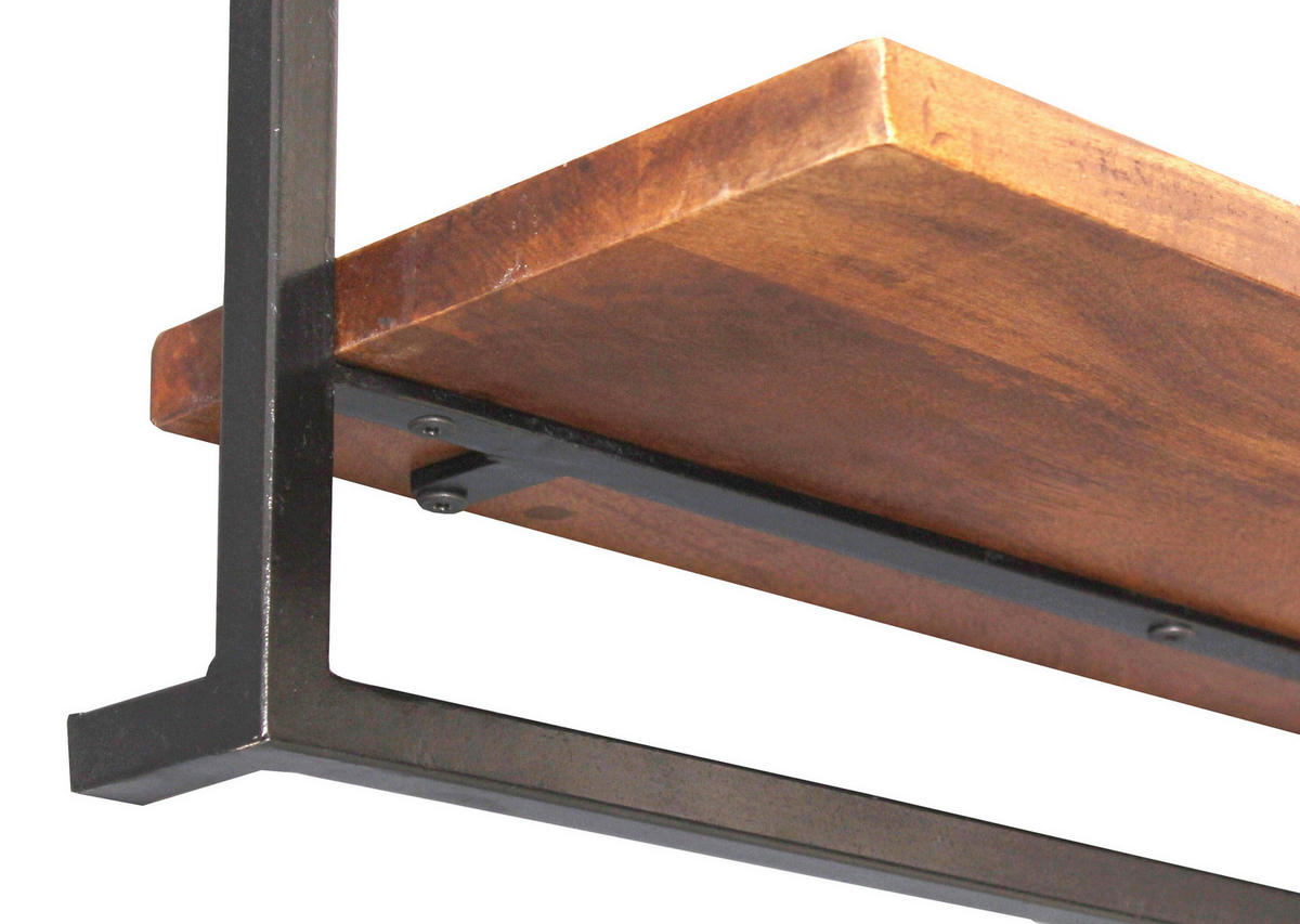 WANDREGAL 65/35/25 cm  - Schwarz/Naturfarben, Design, Holz/Metall (65/35/25cm) - MID.YOU