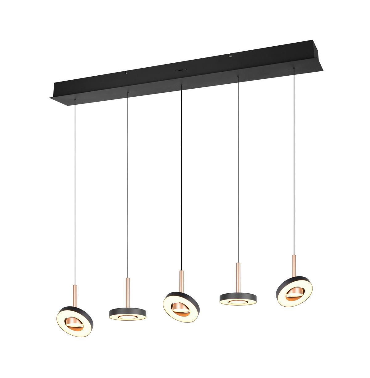LED-HÄNGELEUCHTE Guano 100/13/200 cm   - Schwarz/Braun, Design, Metall (100/13/200cm) - Trio Leuchten