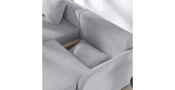 ECKSOFA  in Cord Grau  - Schwarz/Grau, KONVENTIONELL, Kunststoff/Textil (217/146cm) - Carryhome