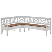 ECKBANK 213/170 cm Weiß, Bernsteinfarben Kiefer massiv   - Bernsteinfarben/Weiß, ROMANTIK / LANDHAUS, Holz (213/170cm) - Boxxx