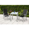 GARTENSET 3-teilig Aluminium 3-teilig  - Silberfarben/Schwarz, MODERN, Textil/Metall - Gardenson