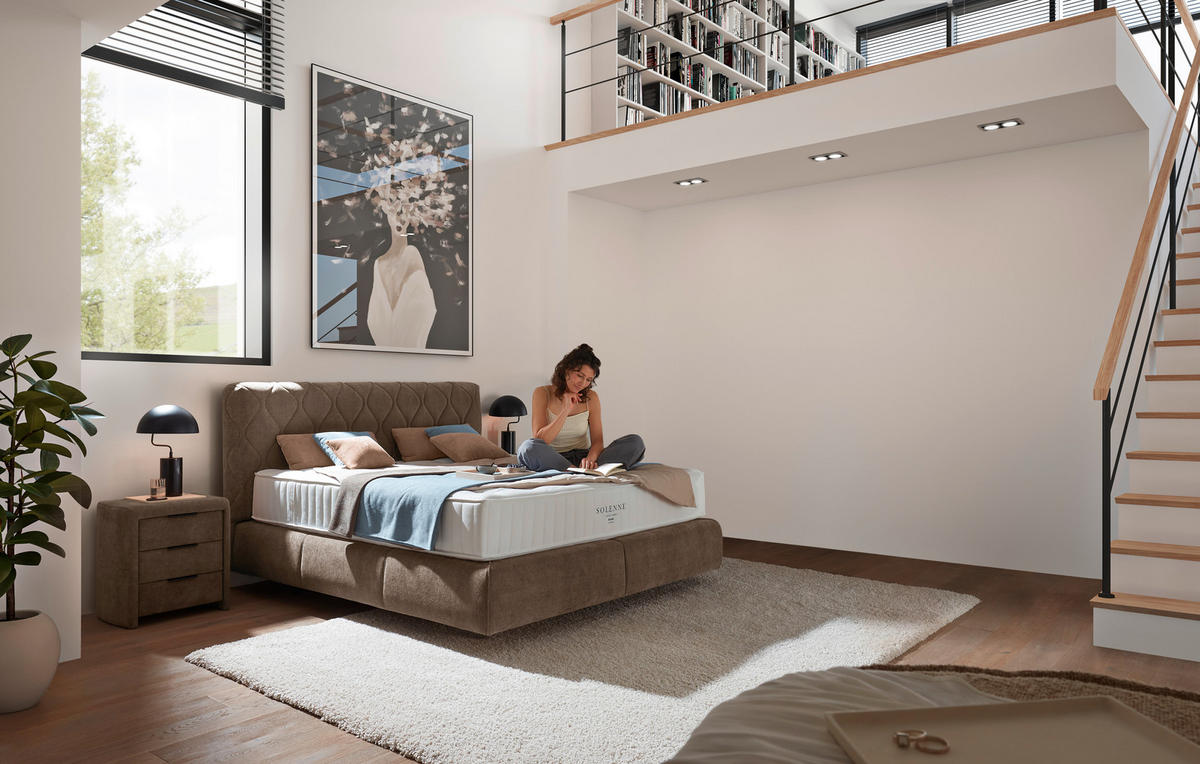 BOXSPRINGBETT 180/200 cm  in Braun  - Schwarz/Braun, Design, Kunststoff/Textil (180/200cm) - Johann Jakob