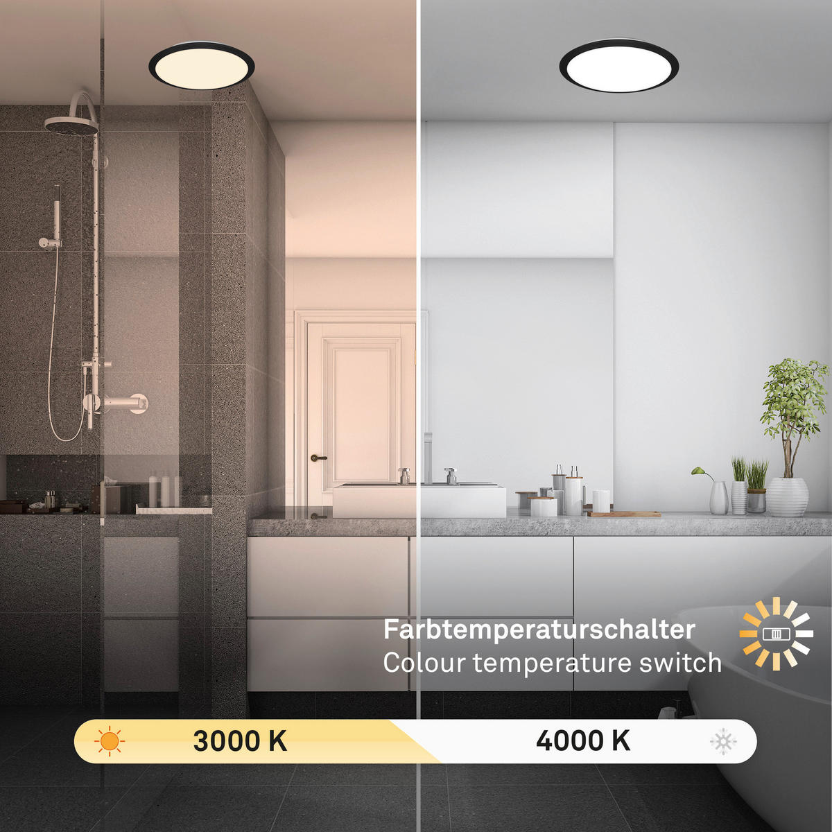 KUPAONSKA LED SVJETILJKA STRO  - crna, Basics, plastika (37/6,5cm)
