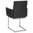 ARMLEHNSTUHL  in Stahl Mikrofaser  - Edelstahlfarben/Schwarz, Design, Holzwerkstoff/Textil (63/91/60cm) - Dieter Knoll