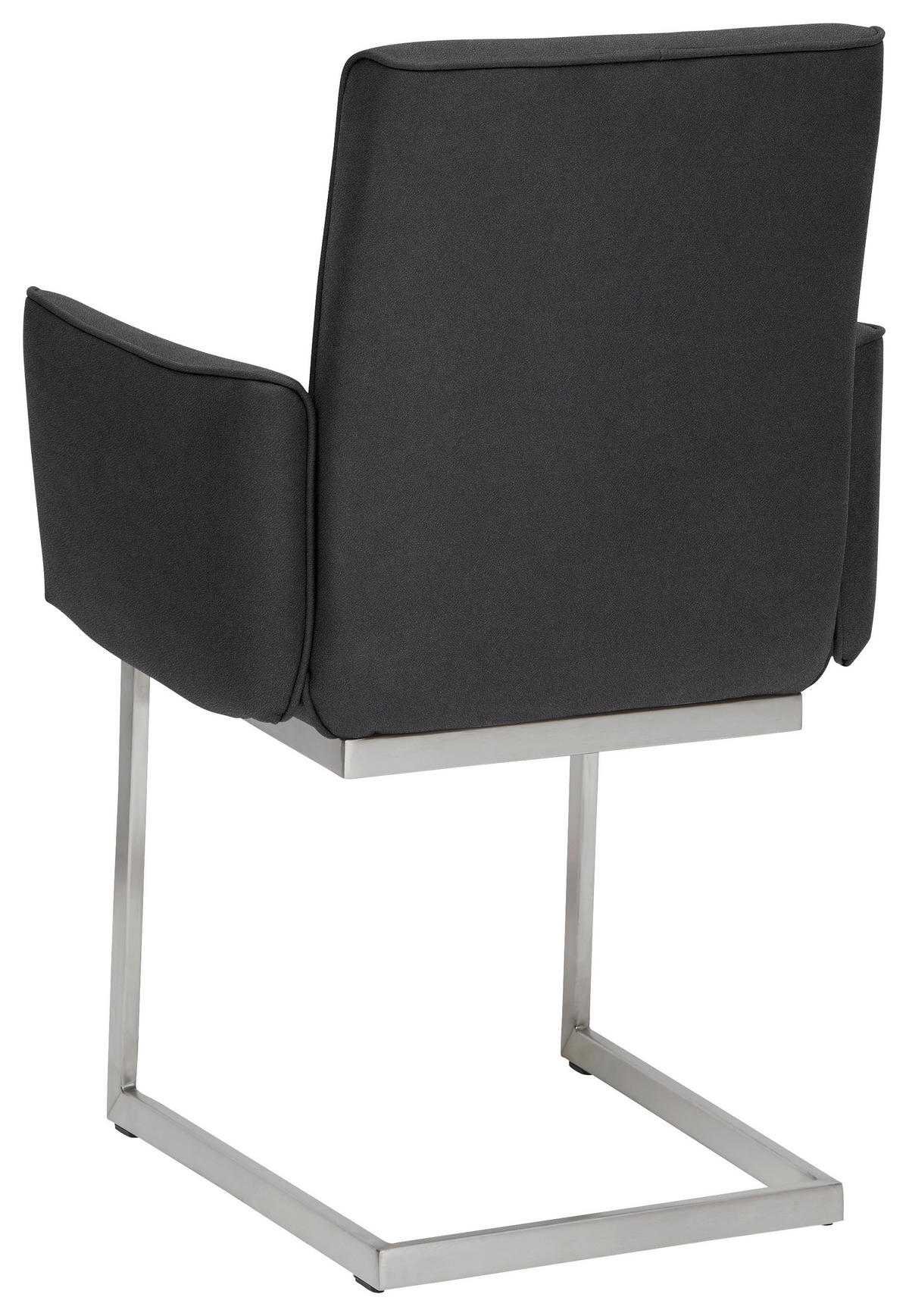 ARMLEHNSTUHL  in Stahl Mikrofaser  - Edelstahlfarben/Schwarz, Design, Holzwerkstoff/Textil (63/91/60cm) - Dieter Knoll