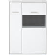 HIGHBOARD in 94/137/38 cm - Edelstahlfarben/Weiß Hochglanz, Design, Glas/Holzwerkstoff (94/137/38cm) - Xora