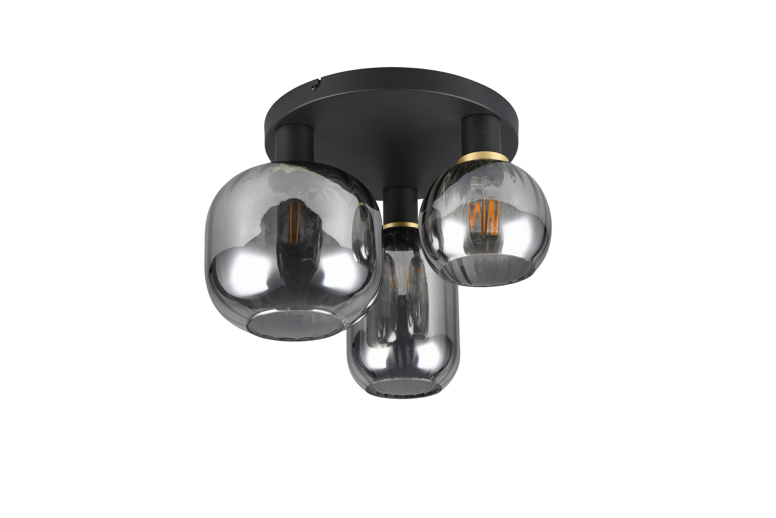 TAKLAMPA Diva 39/28,5 cm  - kromfärg/svart, Design, metall/glas (39/28,5cm) - Trio Leuchten