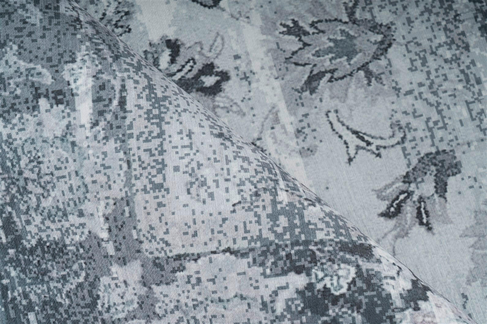 Thumbnail - Novel Flachwebeteppich Galaxy 1225 Grau / Blau, Blau, Grau, Textil, Vintage, rechteckig, 200x290 cm, pflegeleicht, Teppi...