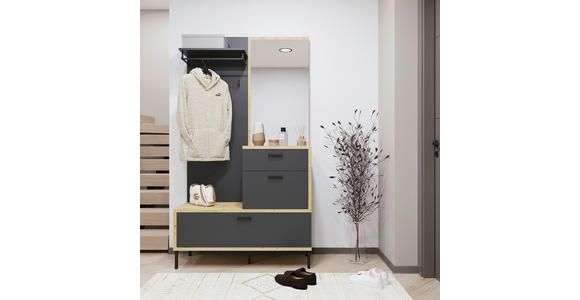 GARDEROBE  in 113/197/40 cm  - Anthrazit/Eiche Artisan, KONVENTIONELL, Holzwerkstoff (113/197/40cm) - Carryhome