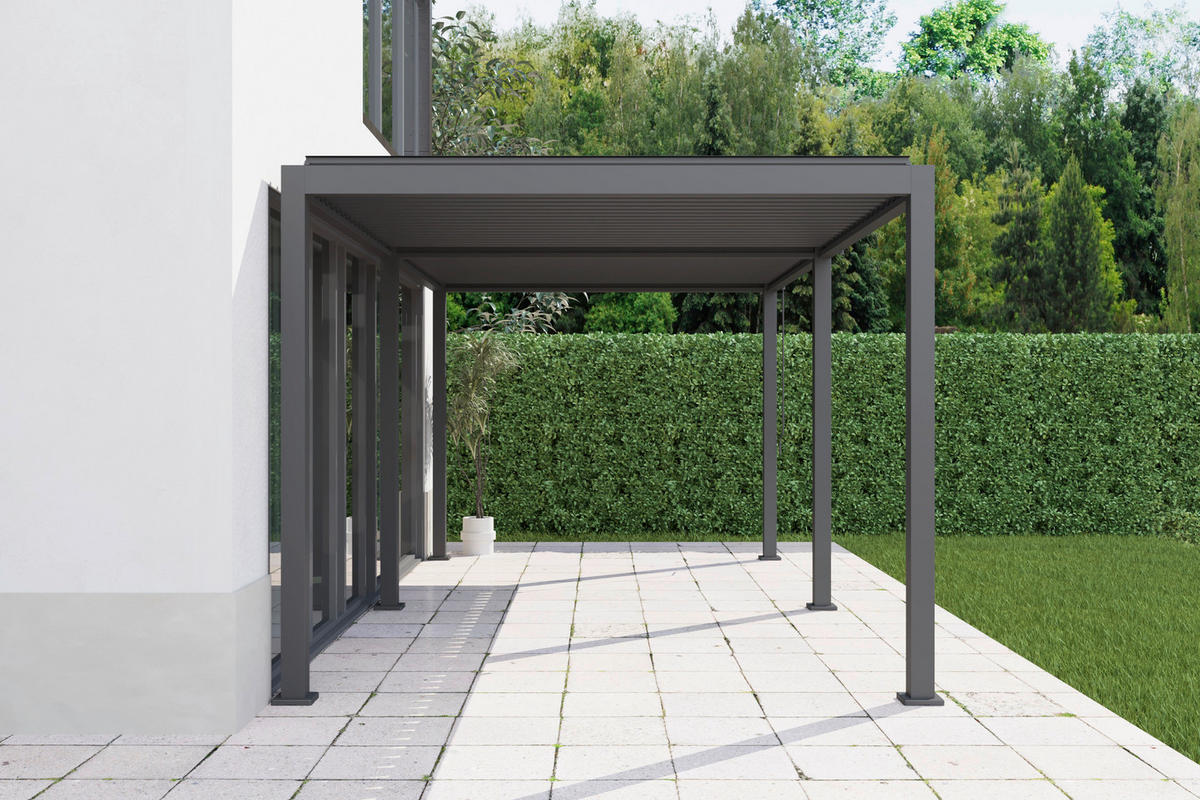 PERGOLA 589/247/300 cm Aluminium  - Anthrazit, Basics, Metall (589/247/300cm) - Gardenson