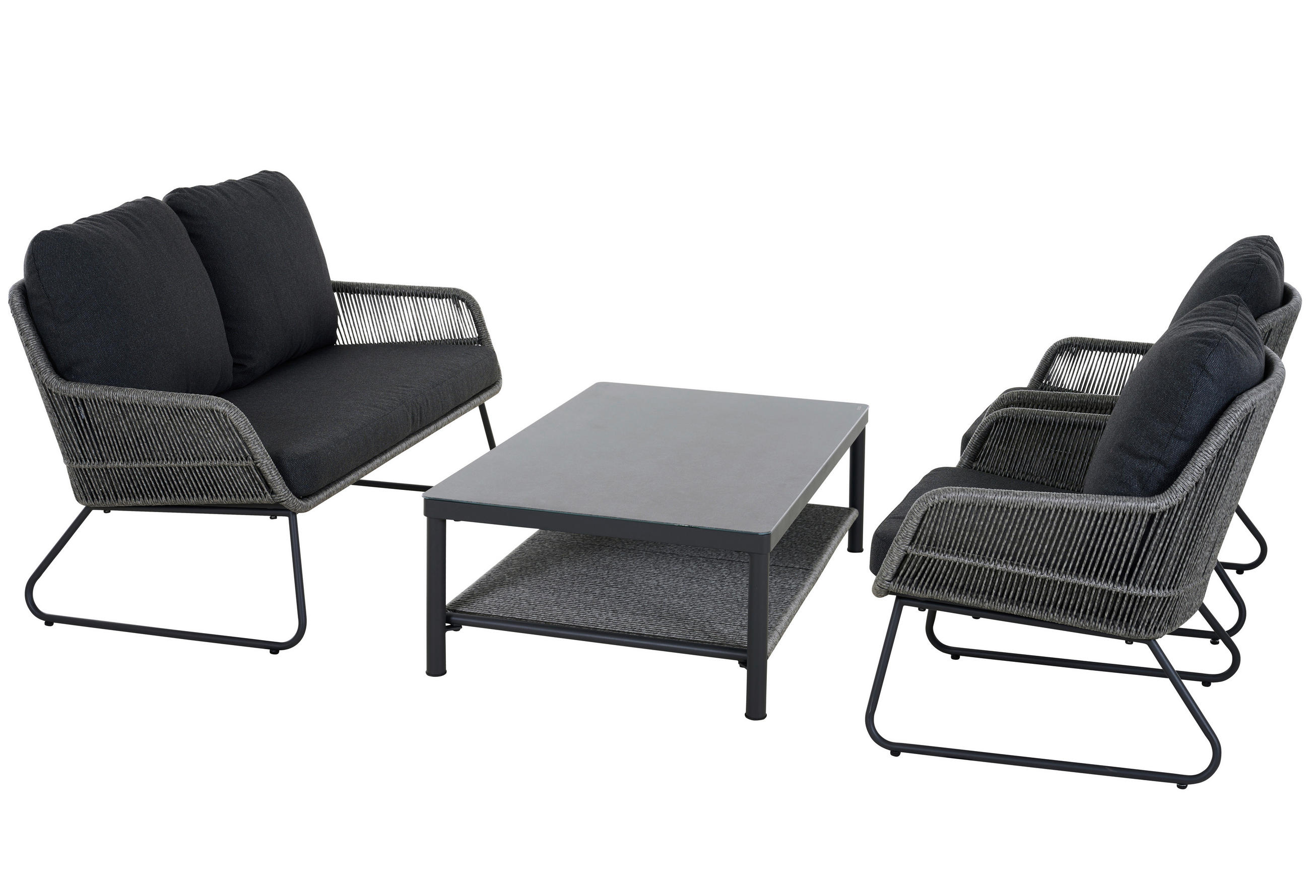 LOUNGEGARNITUR Aluminium  - Grau, Basics, Kunststoff/Textil (145/76/73,5cm) - Siena Garden