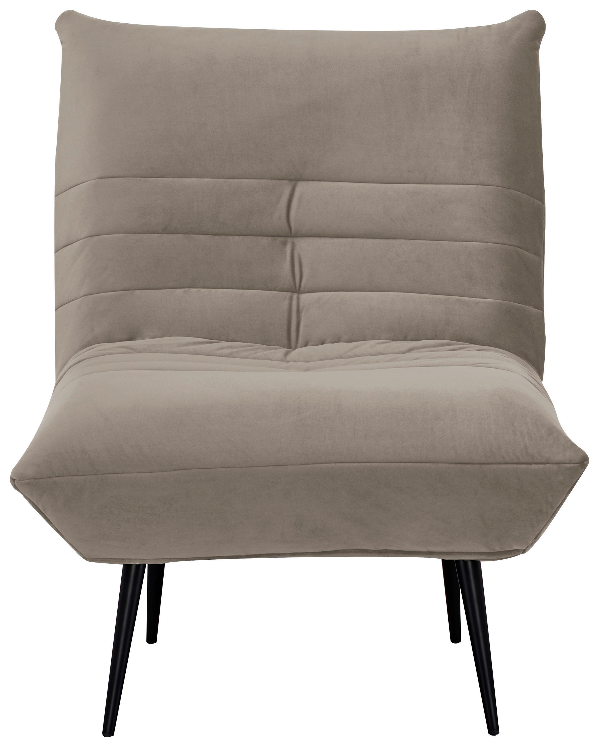 SESSEL Samt Taupe    - Taupe/Schwarz, MODERN, Textil/Metall (75/92/87cm) - MID.YOU