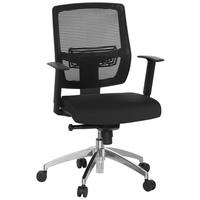 DREHSTUHL  in Netzbespannung, Flachgewebe Schwarz  - Chromfarben/Schwarz, MODERN, Kunststoff/Textil (56/115/46cm) - MID.YOU