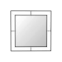 WANDSPIEGEL 58/58/2 cm    in quadratisch  - Schwarz, Design, Metall (58/58/2cm) - Livetastic