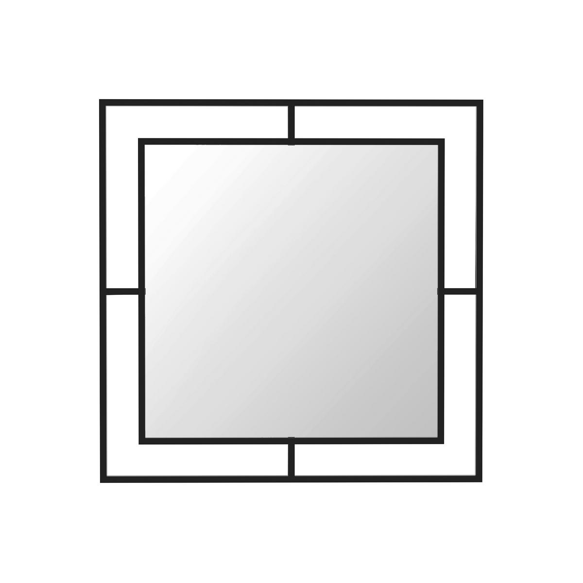 WANDSPIEGEL 58/58/2 cm    in quadratisch  - Schwarz, Design, Metall (58/58/2cm) - Livetastic