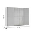 SCHWEBETÜRENSCHRANK 316/235/68 cm 4-türig Grau  - Chromfarben/Grau, KONVENTIONELL, Glas/Holzwerkstoff (316/235/68cm) - Novel