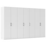 DREHTÜRENSCHRANK 350/235/61 cm,  in Weiß, 7-türig  - Edelstahlfarben/Weiß, Basics, Holzwerkstoff/Metall (350/235/61cm) - Novel