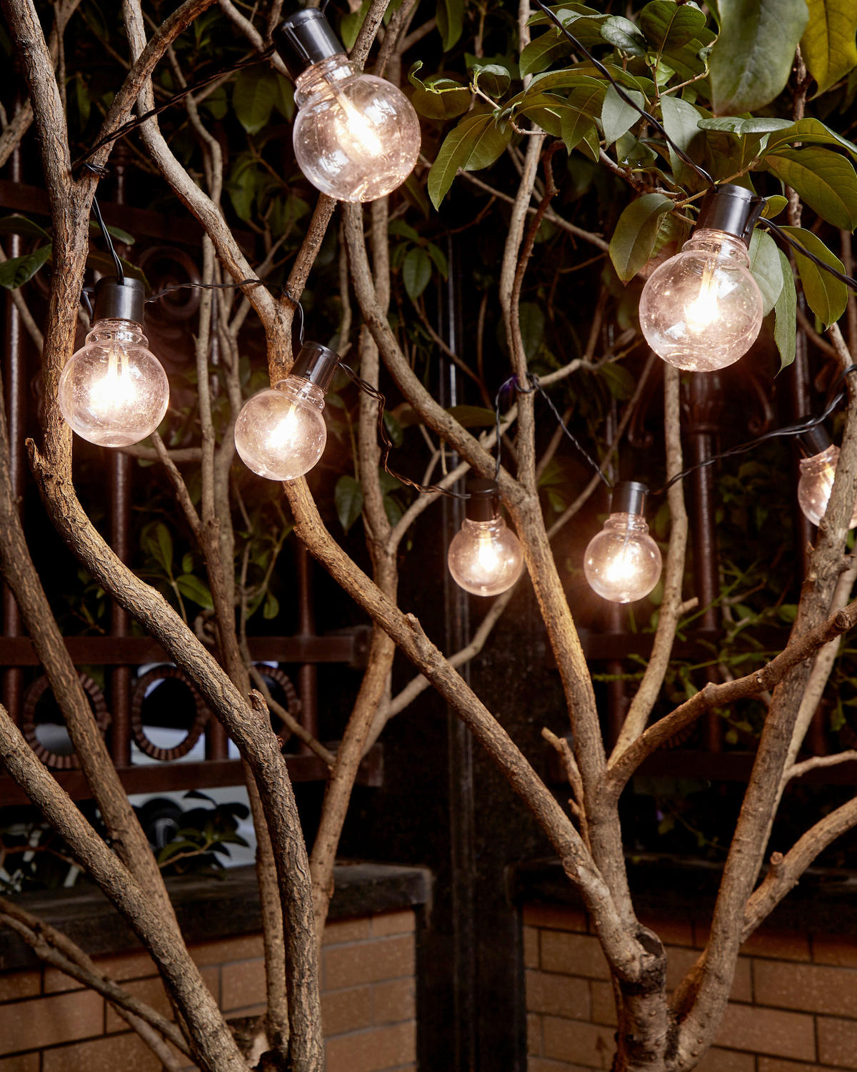 LICHTERKETTE  - Schwarz/Weiß, Design, Kunststoff (450/6/9,5cm) - Eglo