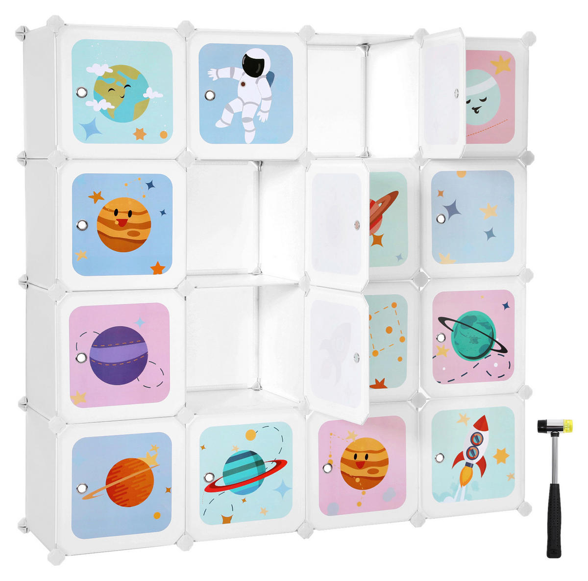 REGÁL DO DĚTSKÉHO POKOJE  - bílá, Moderní, kov/plast (123/123/31cm) - MID.YOU