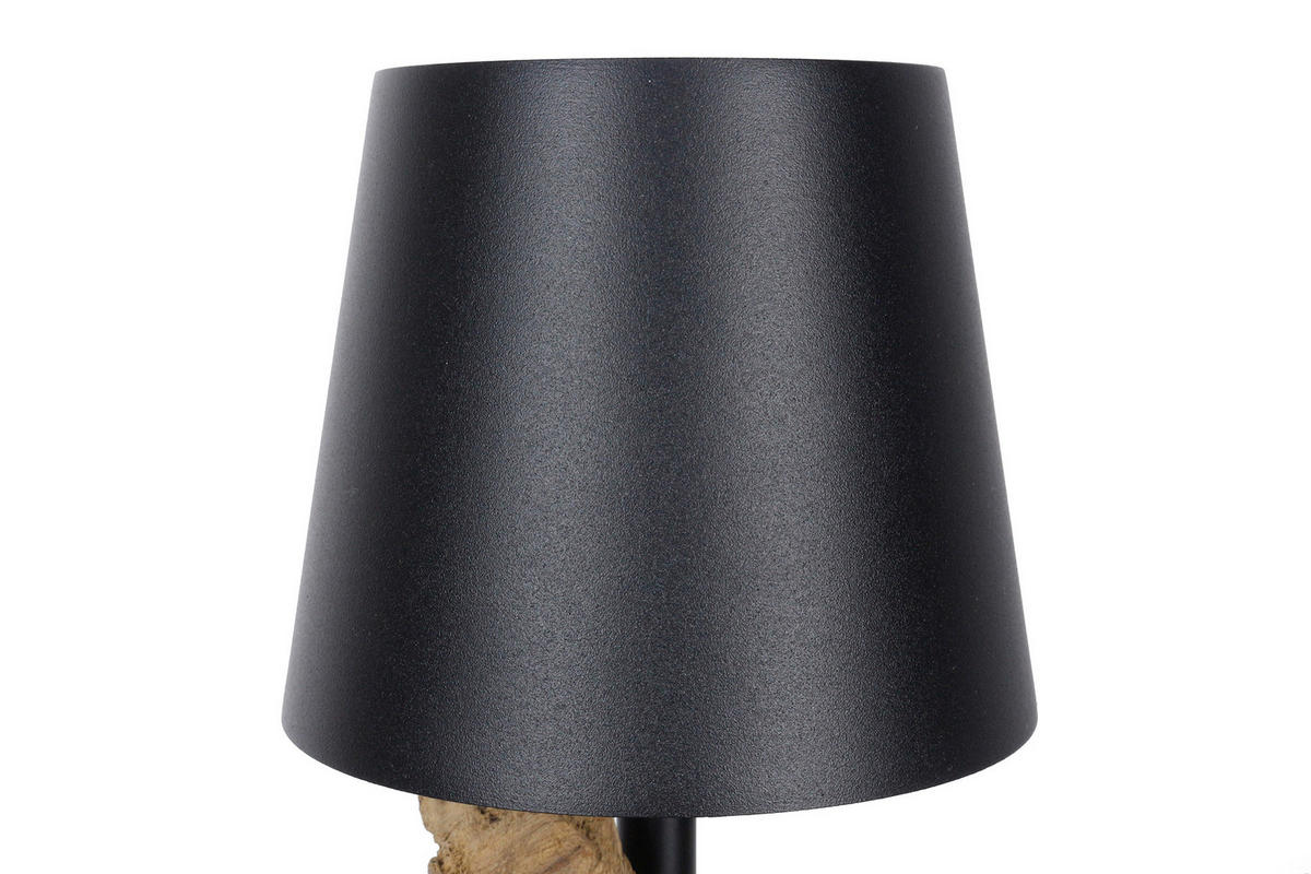 LED-TISCHLEUCHTE 13/29/13 cm   - Schwarz/Naturfarben, Design, Holz/Metall (13/29/13cm) - P & B