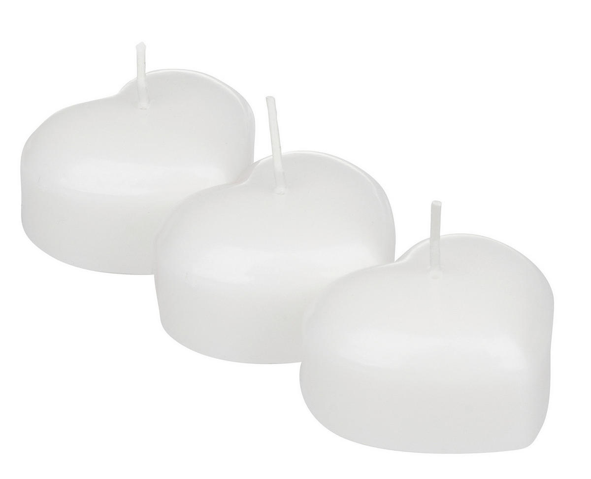 SCHWIMMKERZE  - Weiß, LIFESTYLE, Paraffin (7,3/3,1cm) - Steinhart