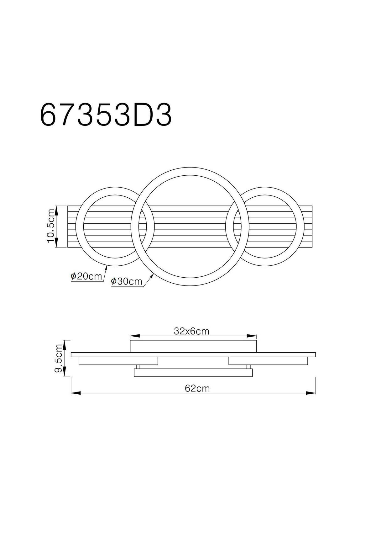 LED-DECKENLEUCHTE 30/9,5 cm   - Dunkelbraun/Schwarz, Natur, Holzwerkstoff/Kunststoff (30/9,5cm) - Globo