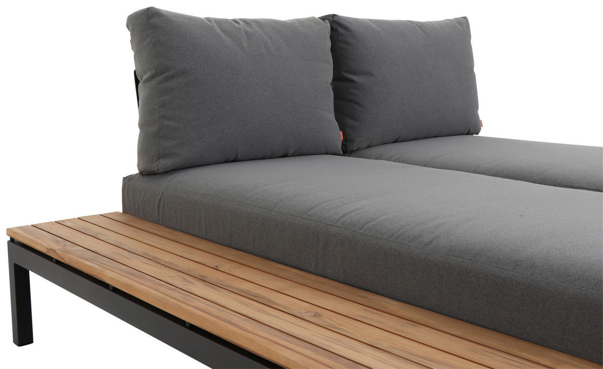 LOUNGEBETT  - Anthrazit/Grau, KONVENTIONELL, Holz/Textil - Siena Garden