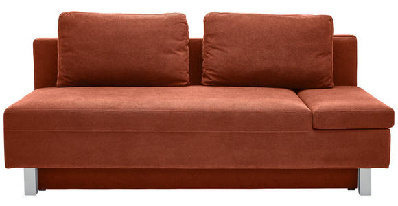 SCHLAFSOFA in Flachgewebe Kupferfarben  - Chromfarben/Kupferfarben, Design, Holz/Textil (205/77-93/99cm) - Novel