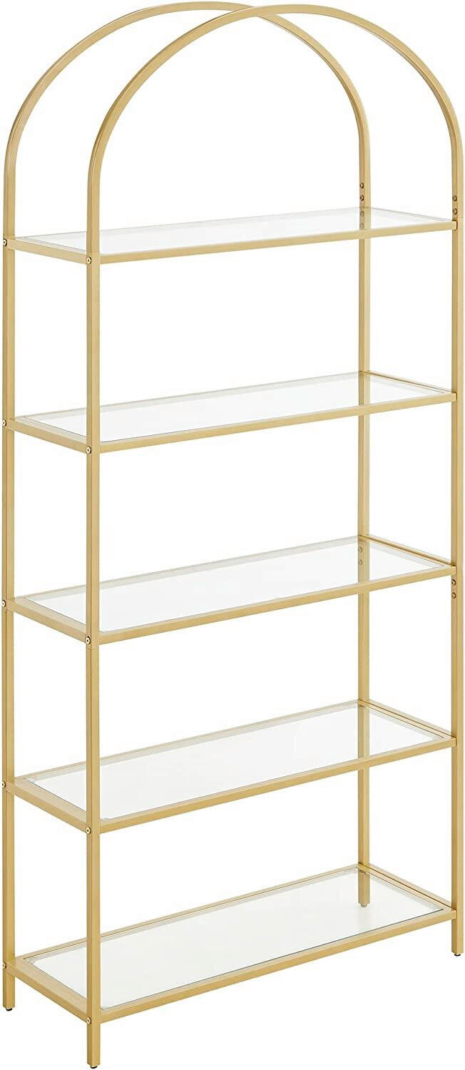 BÜCHERWAND Goldfarben  - Goldfarben, Basics, Glas/Metall (83/183,5/30,2cm) - Boxxx