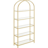 BÜCHERWAND Goldfarben  - Goldfarben, Basics, Glas/Metall (83/183,5/30,2cm) - Boxxx