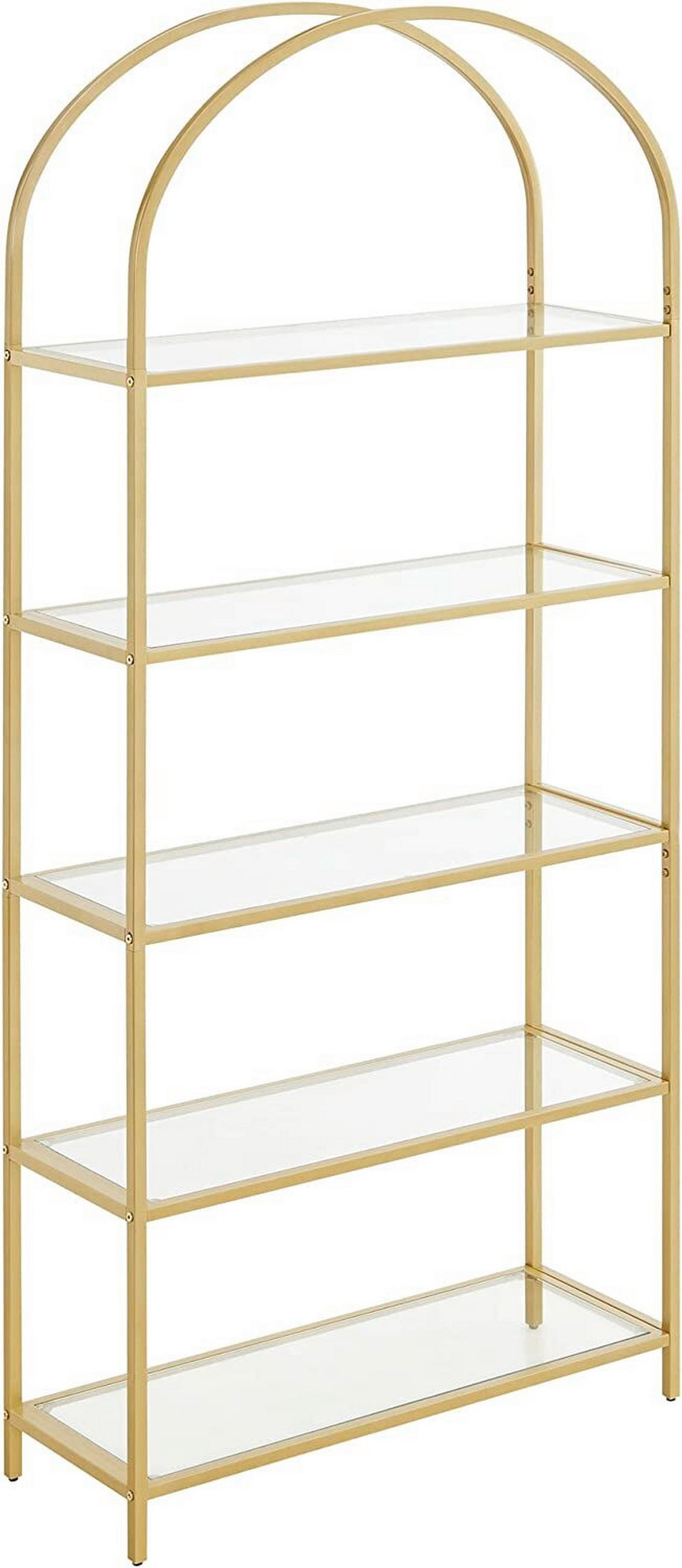 BÜCHERWAND Goldfarben  - Goldfarben, Basics, Glas/Metall (83/183,5/30,2cm) - Boxxx