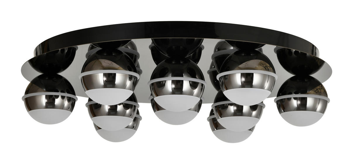 LED-DECKENLEUCHTE Biarritz 60/60/14 cm  - Schwarzchrom, Basics, Kunststoff/Metall (60/60/14cm)