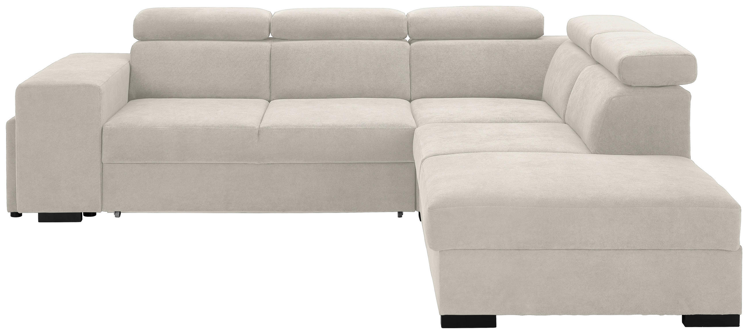 ECKSOFA Creme Webstoff  - Creme/Schwarz, KONVENTIONELL, Holz/Textil (283/244cm) - Carryhome