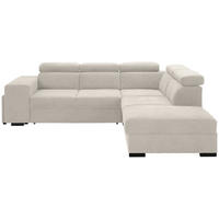 ECKSOFA Creme Webstoff  - Creme/Schwarz, KONVENTIONELL, Holz/Textil (283/244cm) - Carryhome