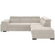 ECKSOFA  in Webstoff Creme  - Creme/Schwarz, KONVENTIONELL, Holz/Textil (283/244cm) - Carryhome