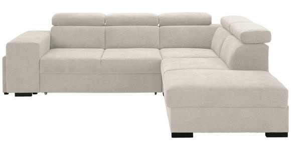ECKSOFA  in Webstoff Creme  - Creme/Schwarz, KONVENTIONELL, Holz/Textil (283/244cm) - Carryhome