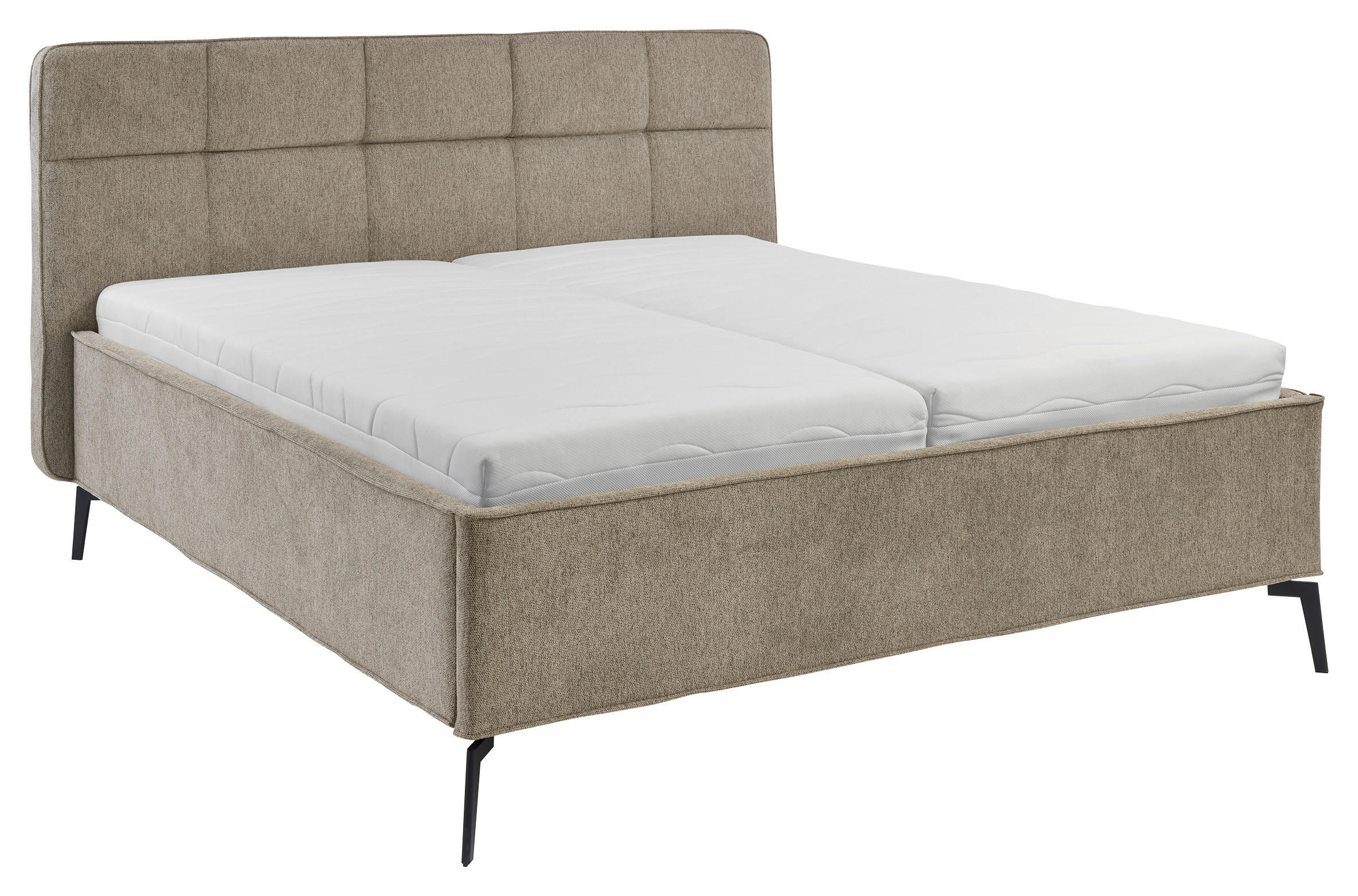 POLSTERBETT 180/200 cm,  in Creme, Bettkasten, motorische Verstellbarkeit, Fernbedienung, Lattenroste, Matratzen, H2 + H3 = mittel + fest  - Creme/Schwarz, KONVENTIONELL, Holz/Textil (180/200cm) - Musterring