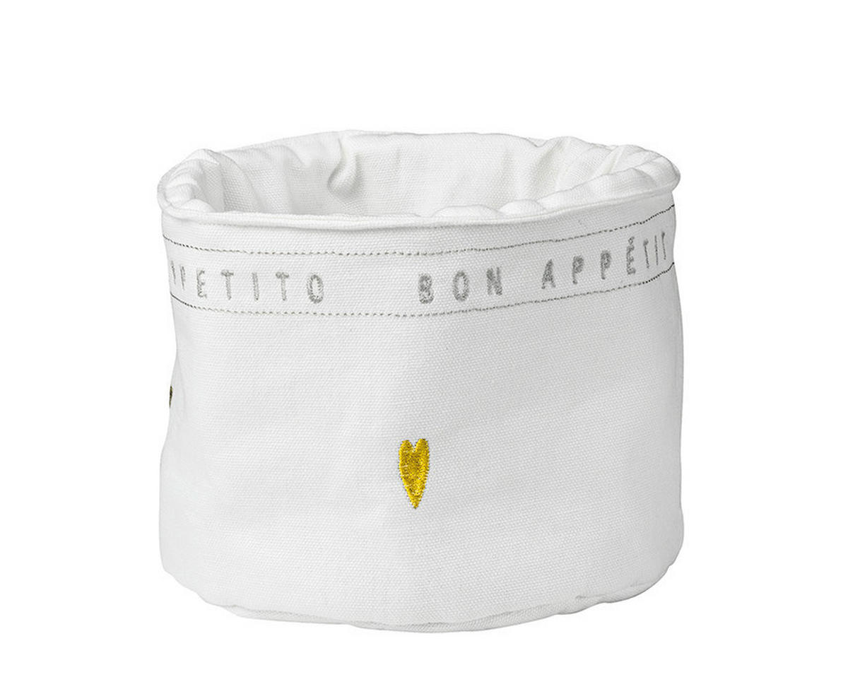 BROTKORB 17/12 cm  - Weiss/Goldfarben, Basics, Textil (17/12cm) - Räder