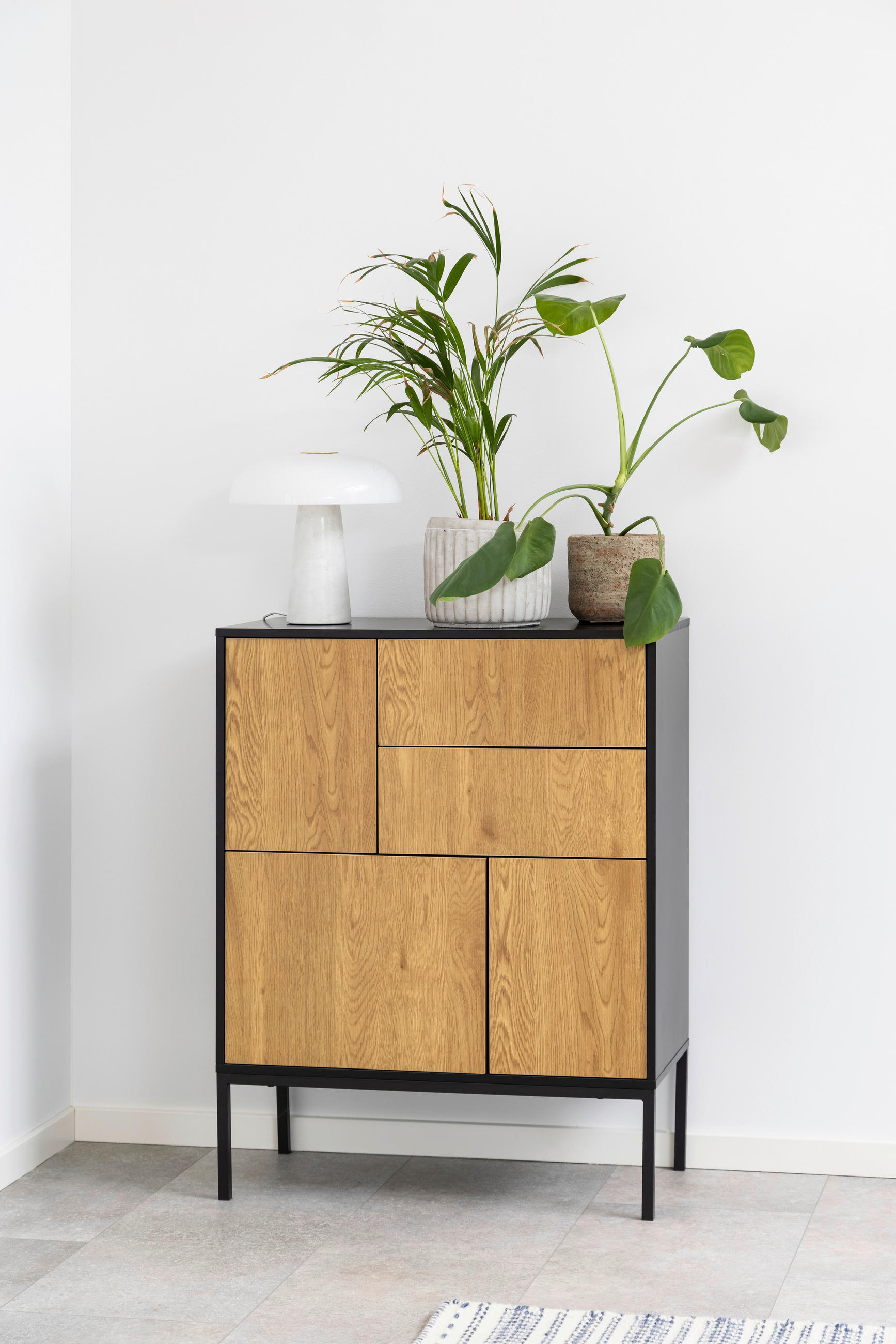 KOMMODE Seaford  in 80/103/40 cm  - Wildeiche/Schwarz, MODERN, Holzwerkstoff/Metall (80/103/40cm)