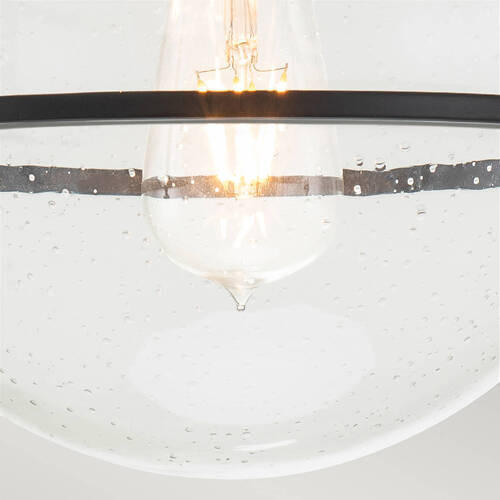 STROPNA SVETILKA Elstead Somerset 28.2/31.8 cm   - črna, Design, kovina/steklo (28.2/31.8cm) - Elstead Lighting