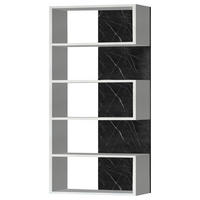 ETAJERĂ  197/12/26 cm alb, negru  - alb/negru, Modern, material pe bază de lemn (197/12/26cm) - Carryhome