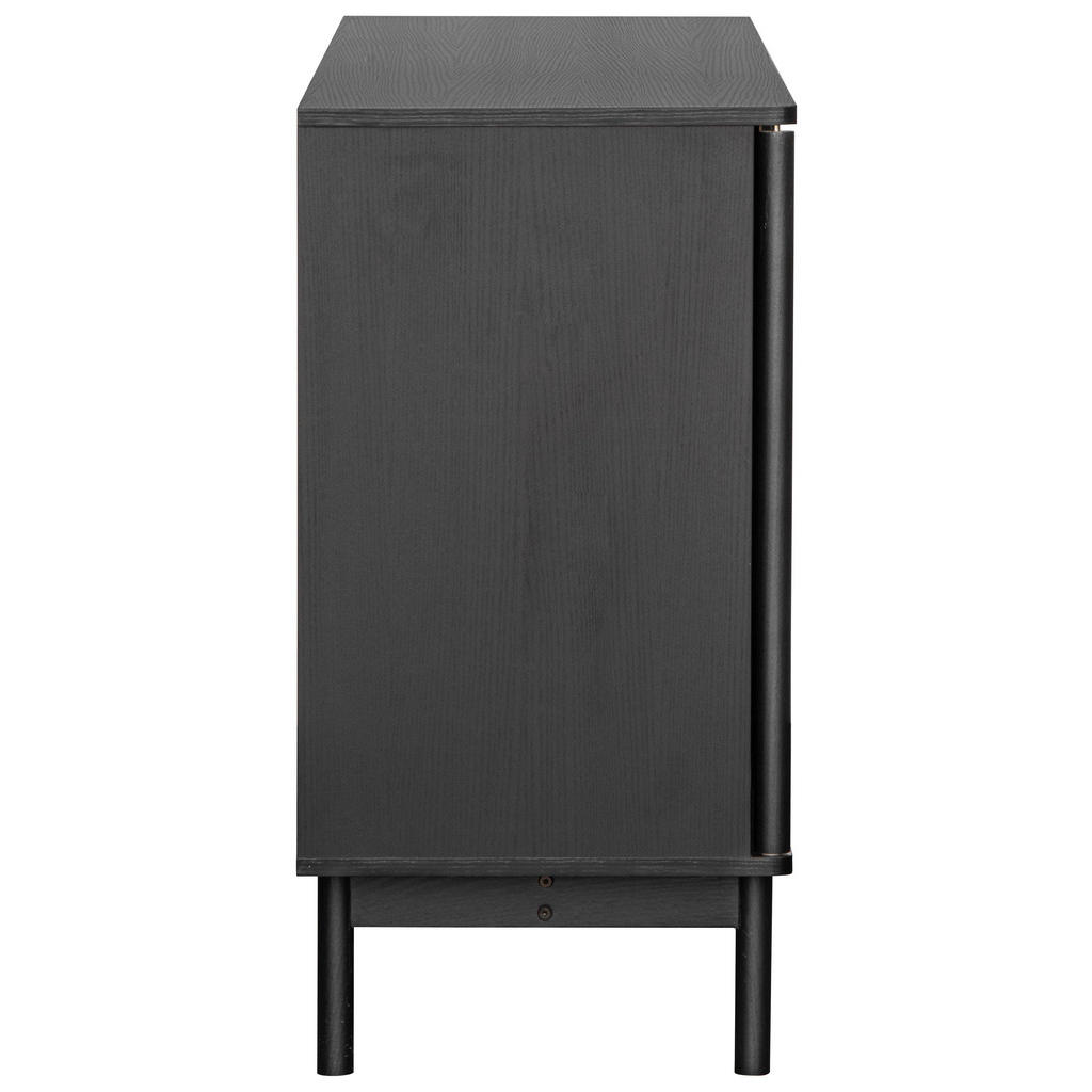 Thumbnail - Mid.you Sideboard, Schwarz, Holz, Glas, Holzwerkstoff, Metall, 2 Fächer, 3 Schubladen, 160x79x40 cm, Bsci, Holzmöbel, Kl...