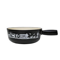 FONDUEPFANNE Heidi Cheese Line: Alpen  - Weiss/Schwarz, Basics, Metall (21cm) - Heidi Cheese Line